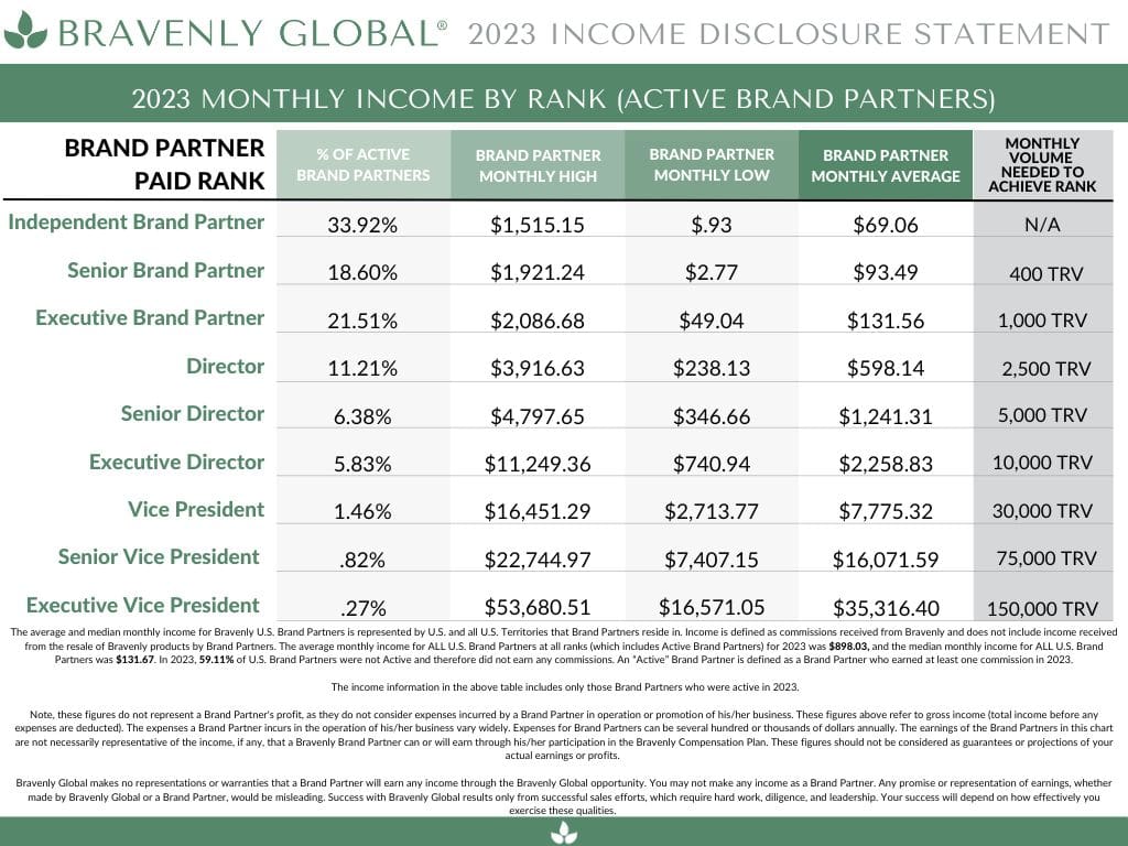 INCOME DISCLOSURE STATEMENT 2023 - BRAVENLY GLOBAL